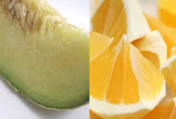 フルーツの試食：高知県産「エメラルドメロン」、「小夏」