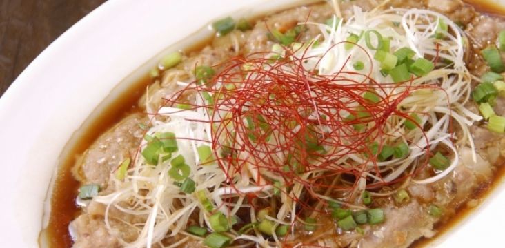 お煮しめ in 中華風蒸しハンバーグ